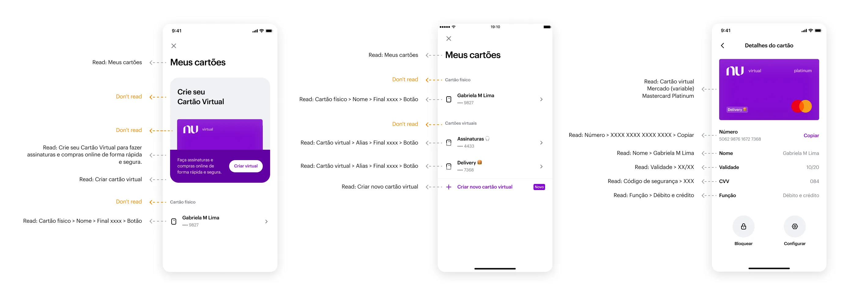 Accessibility read flow