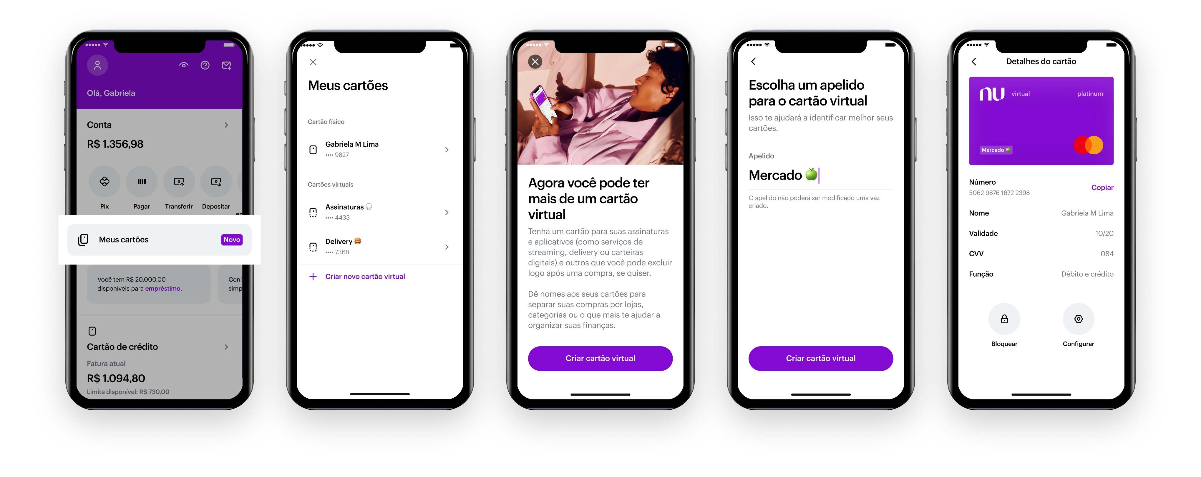 Nubank virtual cards